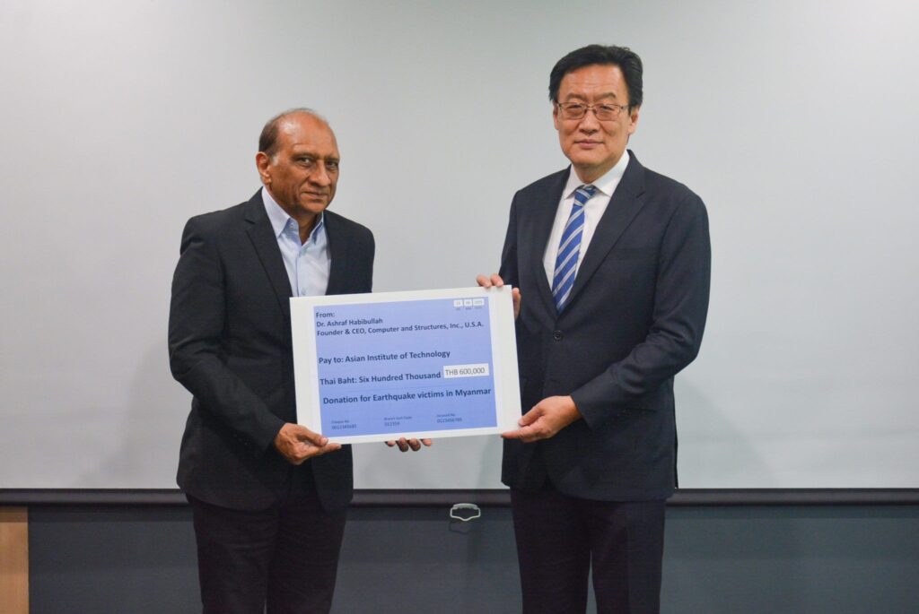 Dr. Naveed Anwar and AIT President - Earthquake Relief in Myanmar